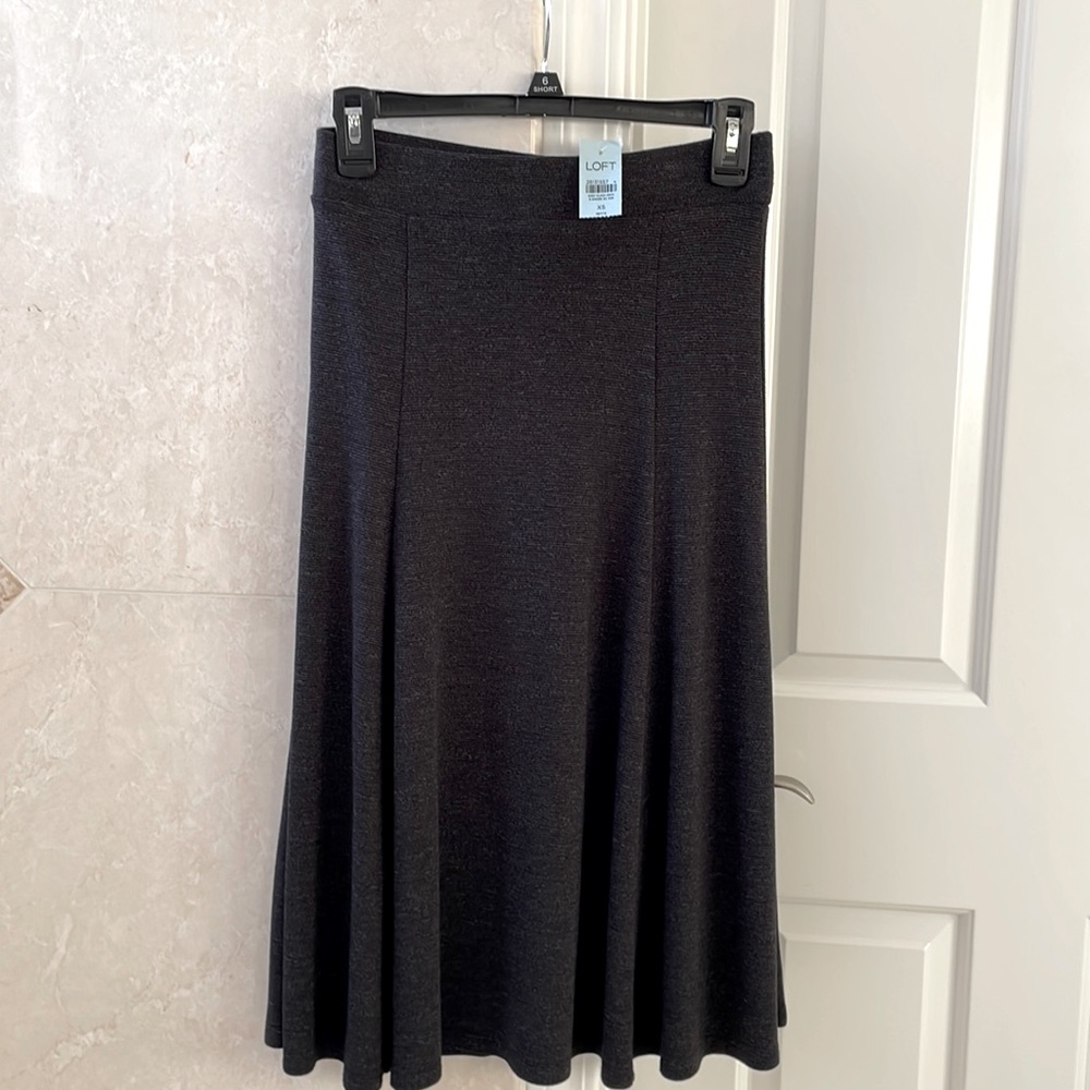 Loft Skirt, Dark Heather Grey, Petite XS, NWT